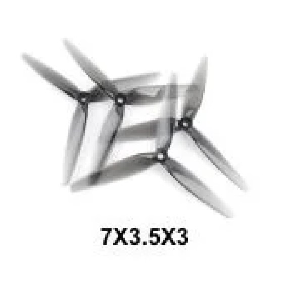 HQProp 7X3.5X3 7035 Light Grey (2CW+2CCW) Poly Carbonate 3-Blade Propeller for RC FPV Freestyle 7inch Range Drones DIY Part